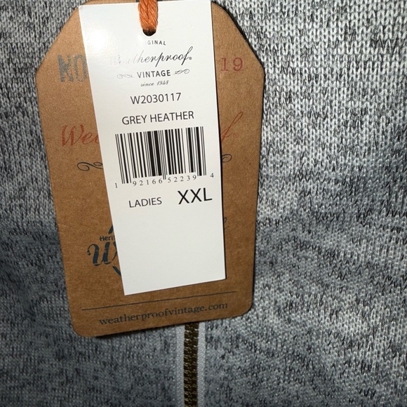 Original Weatherproof Vintage Heather Gray Vest NWT 2x - Picture 3 of 3